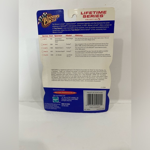 2001 #20 Tony Stewart 1:64 Car Winners Circle NASCAR Diecast Lifetime Series #4 - Picture 2 of 2